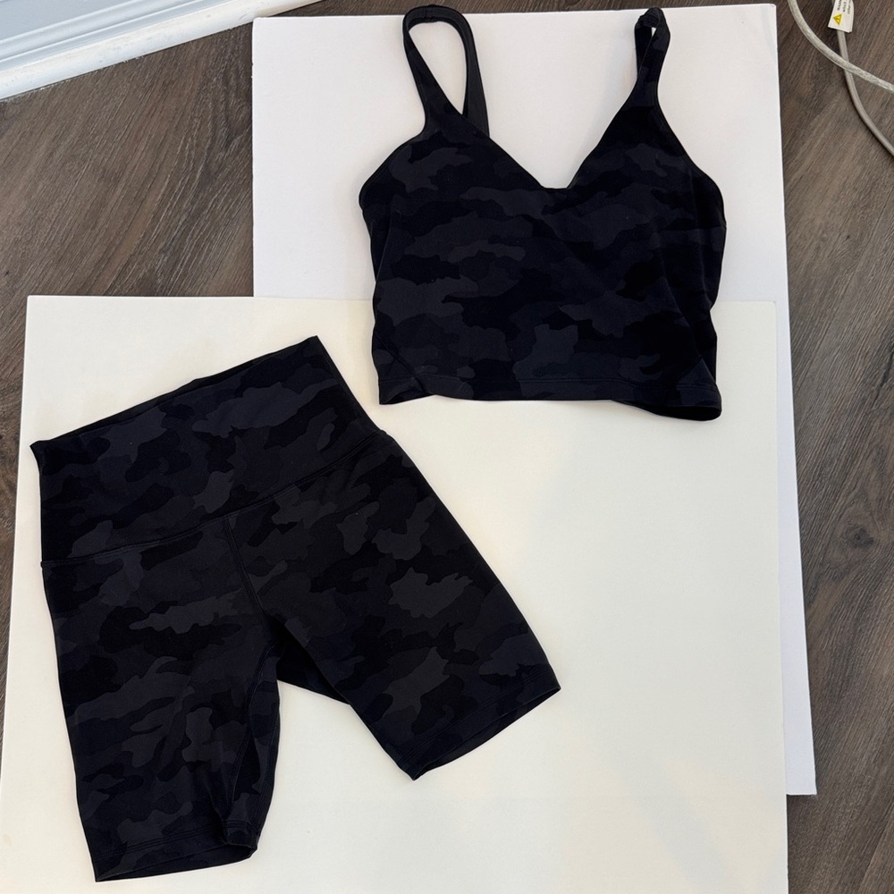 Lululemon Black Camouflage Women's Athletic Set - Can buy separately